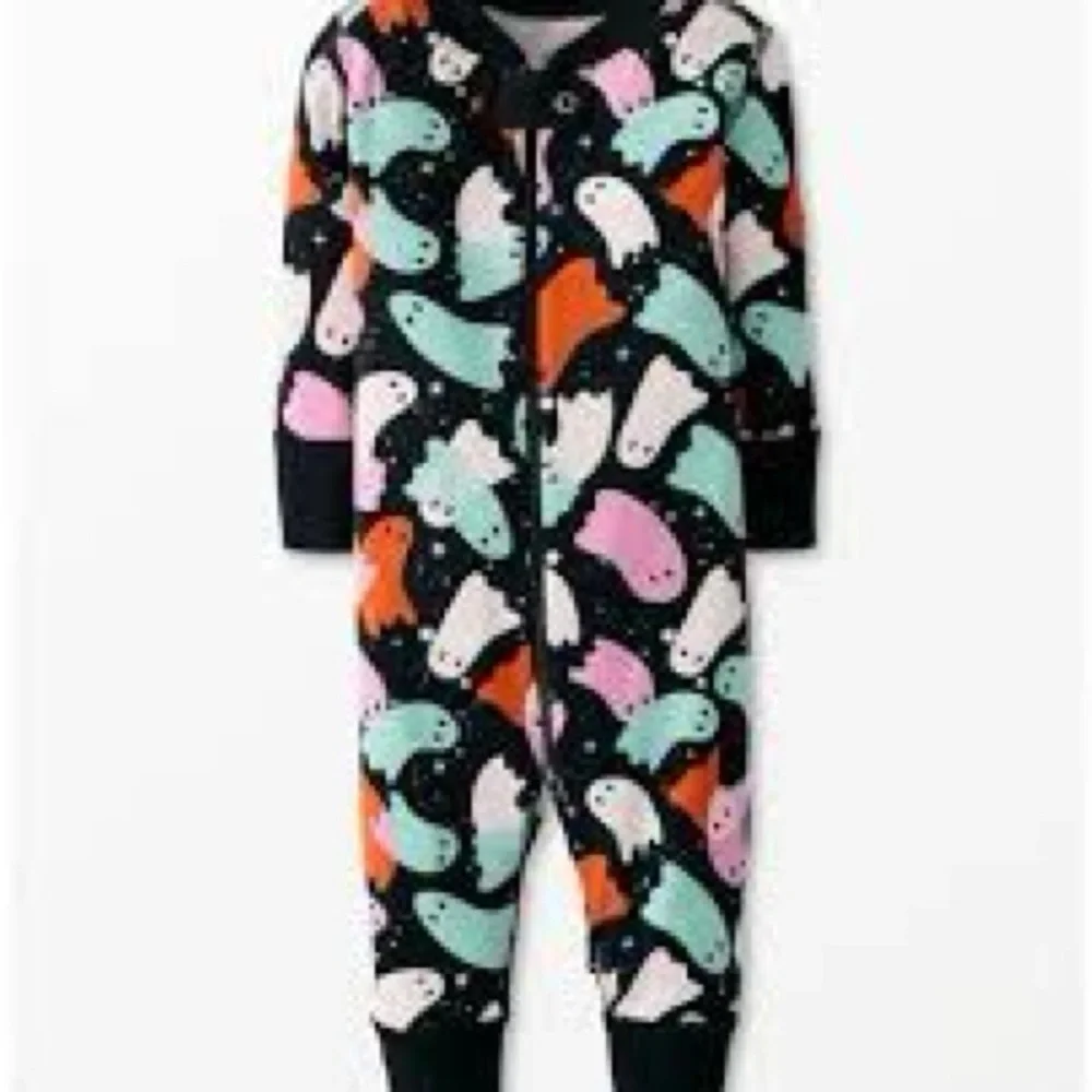 Hanna Anderson Colorful Ghost Print Onesie 3-6 Mnths Like New